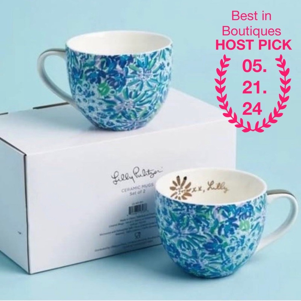 🌷HP🌷NIB Lilly Pulitzer 2 Ceramic Mugs High Maintenance
